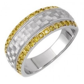 14 Karátos Női Fehér Arany Gyűrű Gyémántokkal