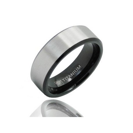 Fekete Titánium Karika Gyűrű 54