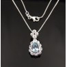 .925 Ezüst Topáz és Cirkónia Medál Lánccal