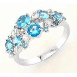 Ezüst Gyűrű Kék Cirkóniával
