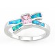 Ezüst Masni Opál Gyűrű Rózsaszín Cubic Zirconiával 