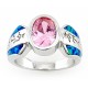 Ezüst Kokopellis Opál Gyűrű Rózsaszín Cubic Zirconiával 