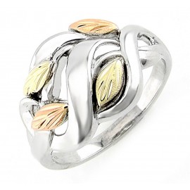 Elegáns Black Hills Ezüst és 12 Karátos Arany Gyűrű 