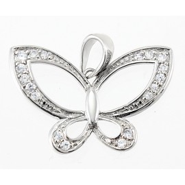 Ezüst Pillangó Medál Cubic Zirkonia Kövekkel