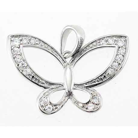 Ezüst Pillangó Medál Cubic Zirkonia Kövekkel