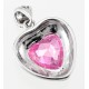 Ezüst Szívmedál Pink Cubic Zirconia Kővel