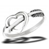 Ezüst Szív Gyűrű Nyíllal Átlőve