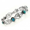 Délnyugati Stílusú Ezüst Karkötő Türkiz Drágakővel