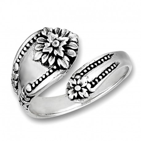 Ezüst Viktoriánus Gyűrű Virággal